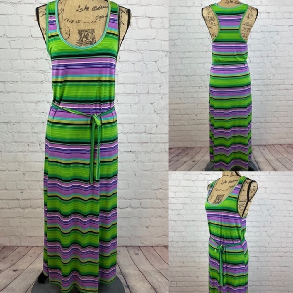 Christina Love Striped Racerback Tank Maxi